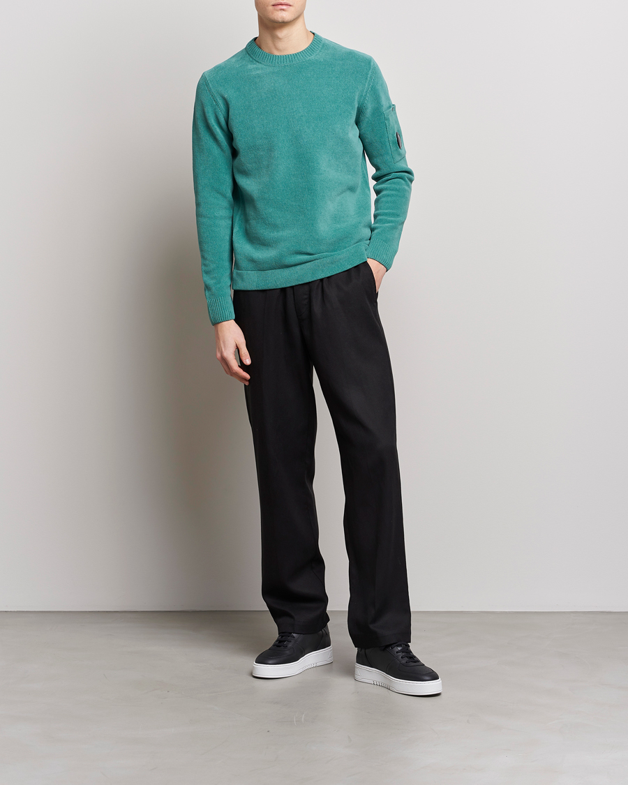 Mies | Puserot | C.P. Company | Cotton Chenille Crew Neck Ocean Green