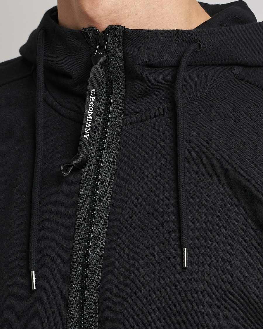Mies | Puserot | C.P. Company | Diagonal Raised Fleece Full Zip Goggle Hoodie Black