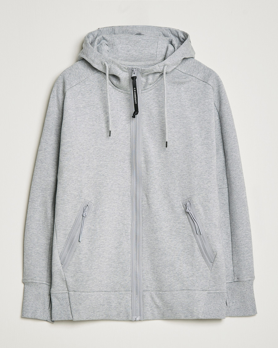 Mies | Puserot | C.P. Company | Diagonal Raised Fleece Full Zip Goggle Hoodie Grey