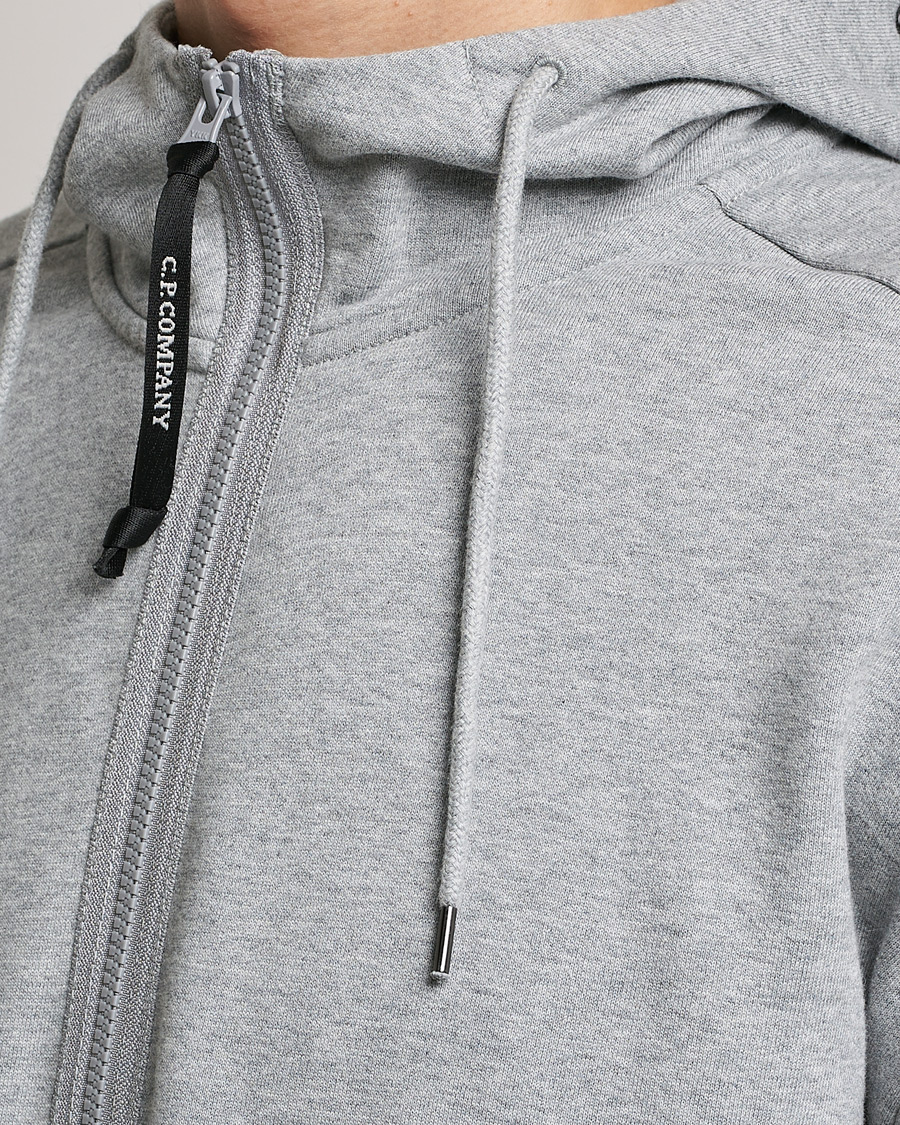 Mies | Puserot | C.P. Company | Diagonal Raised Fleece Full Zip Goggle Hoodie Grey