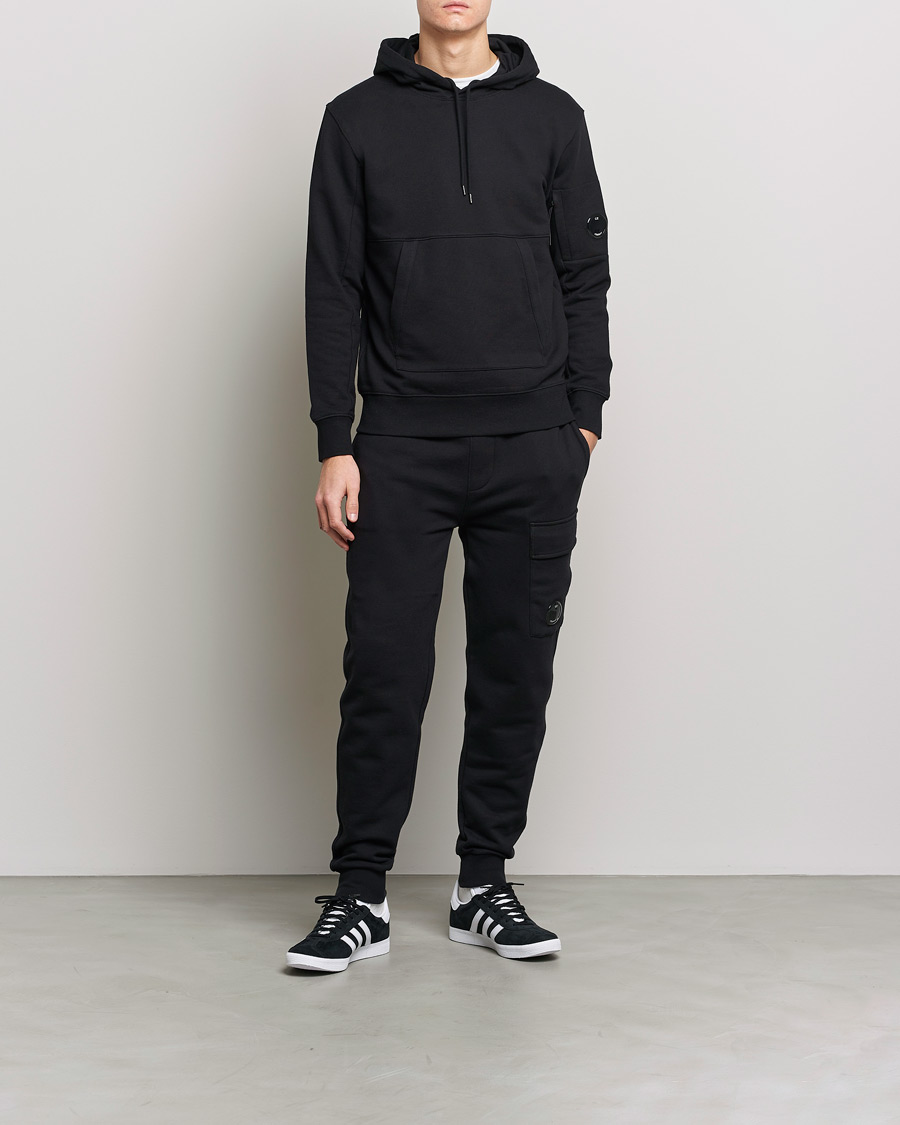Mies | Puserot | C.P. Company | Diagonal Raised Fleece Hooded Lens Sweatshirt Black