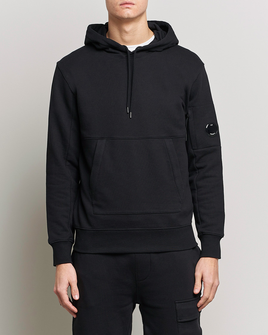 Mies | C.P. Company | C.P. Company | Diagonal Raised Fleece Hooded Lens Sweatshirt Black
