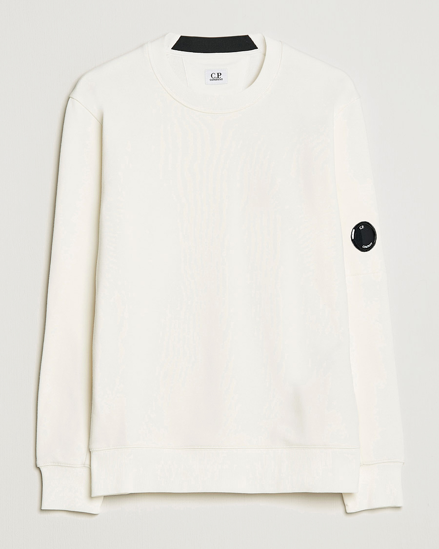 Mies | Puserot | C.P. Company | Diagonal Raised Fleece Lens Sweatshirt White