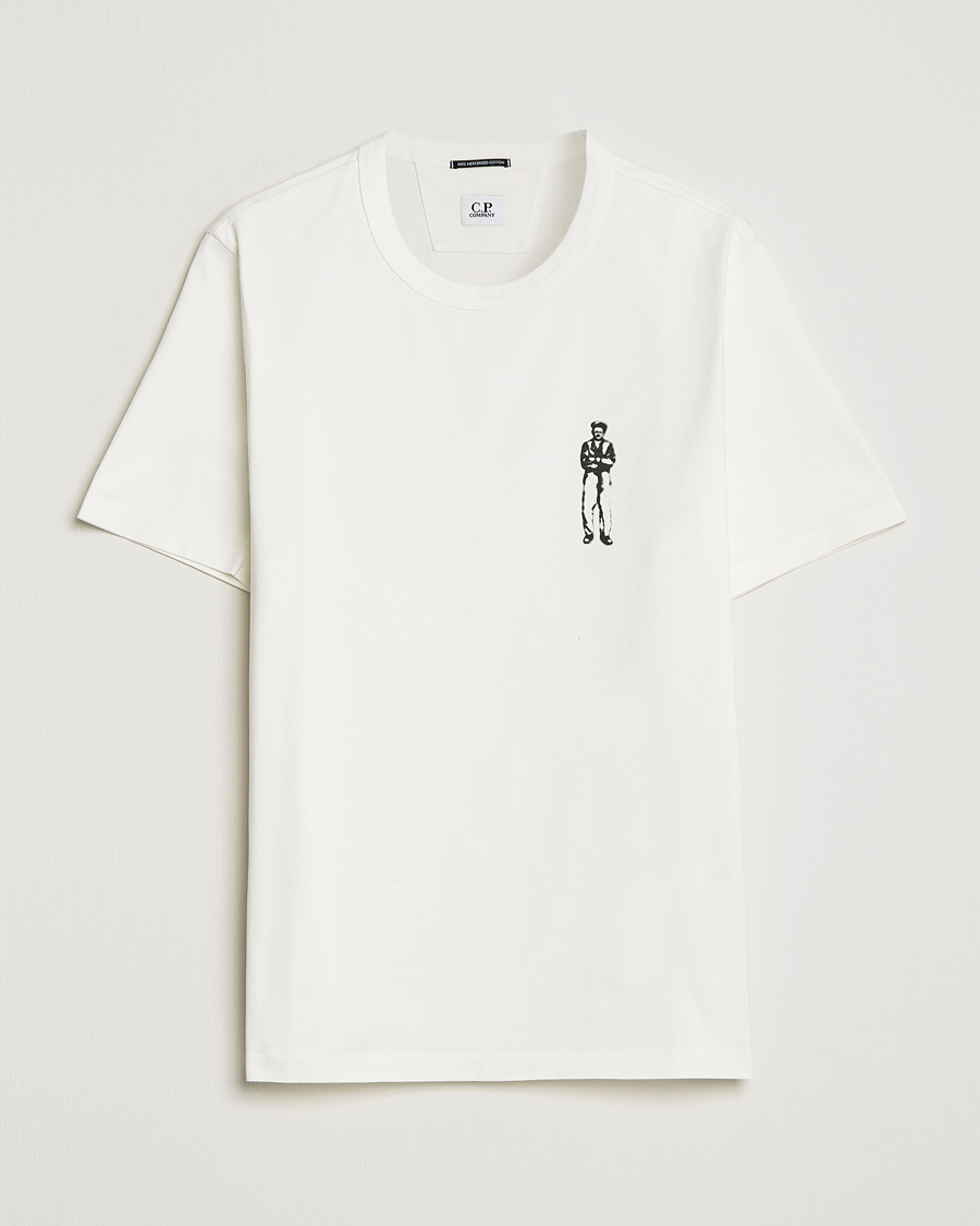 Mies | T-paidat | C.P. Company | Heavy Mercerized Cotton Printed Logo T-Shirt White