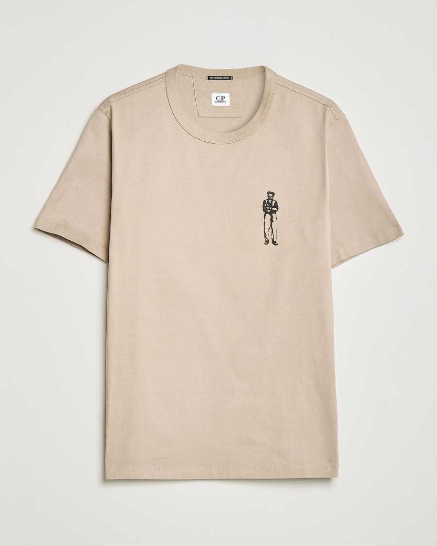Mies | T-paidat | C.P. Company | Heavy Mercerized Cotton Printed Logo T-Shirt Sand