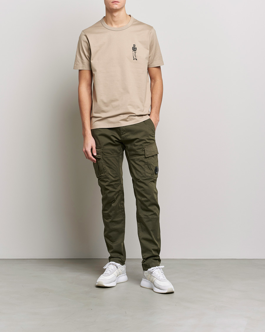 Mies | T-paidat | C.P. Company | Heavy Mercerized Cotton Printed Logo T-Shirt Sand