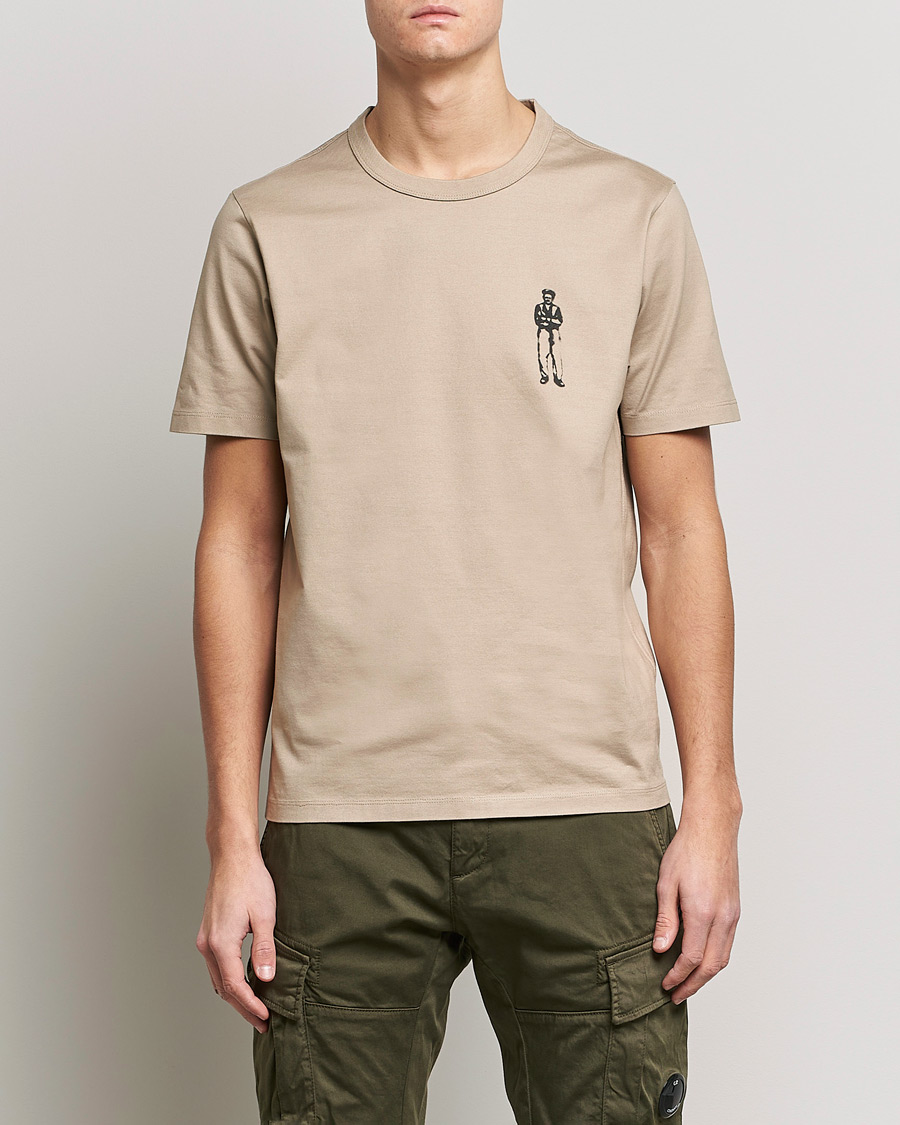 Mies | C.P. Company | C.P. Company | Heavy Mercerized Cotton Printed Logo T-Shirt Sand
