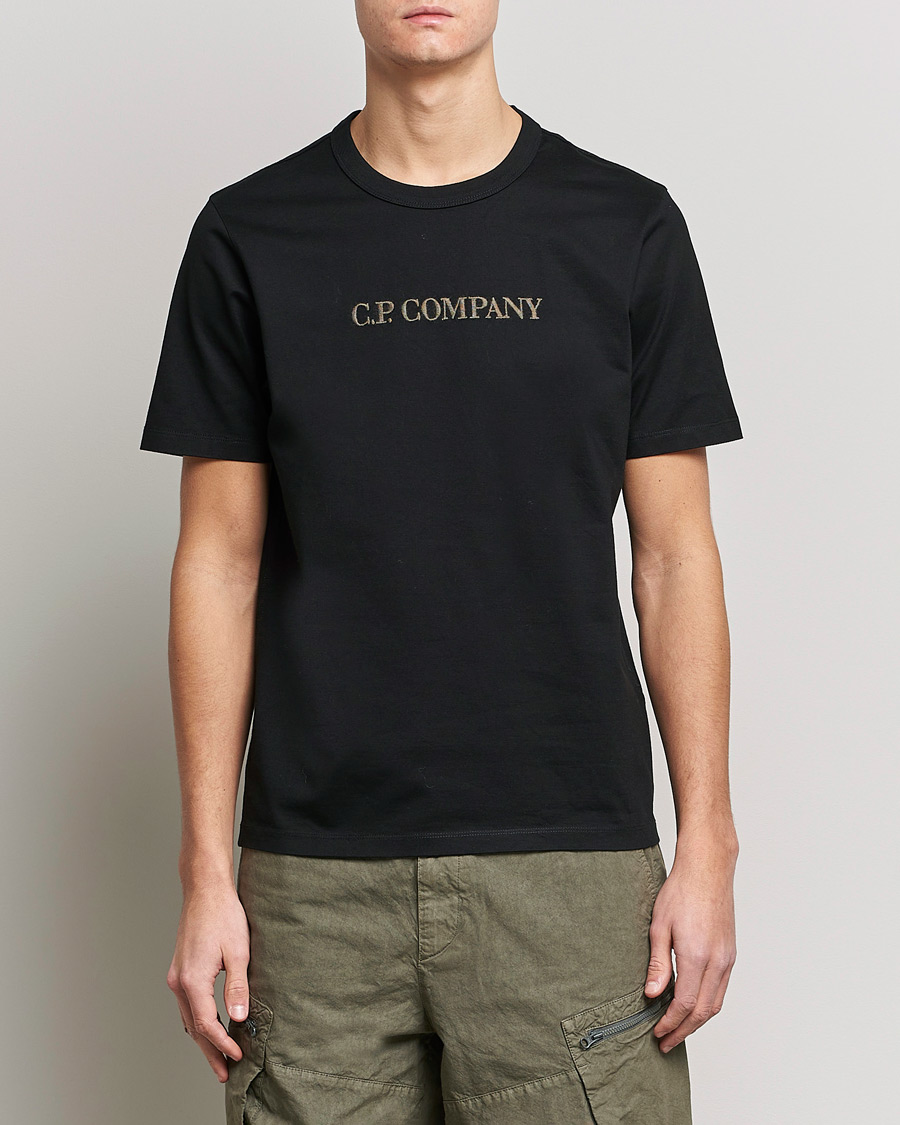 Mies | C.P. Company | C.P. Company | Heavy Mercerized Cotton Logo Tee Black