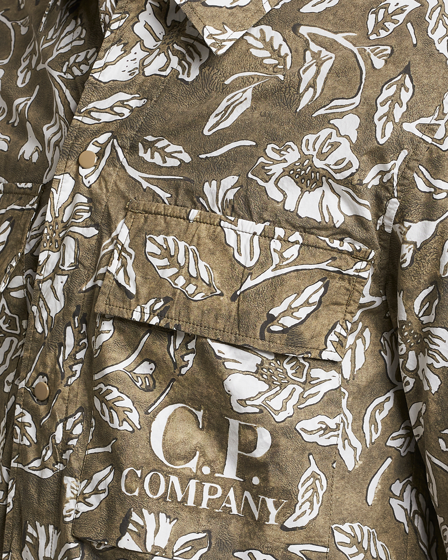 Mies | Kauluspaidat | C.P. Company | Garment Dyed Printed Popline Overshirt Olive