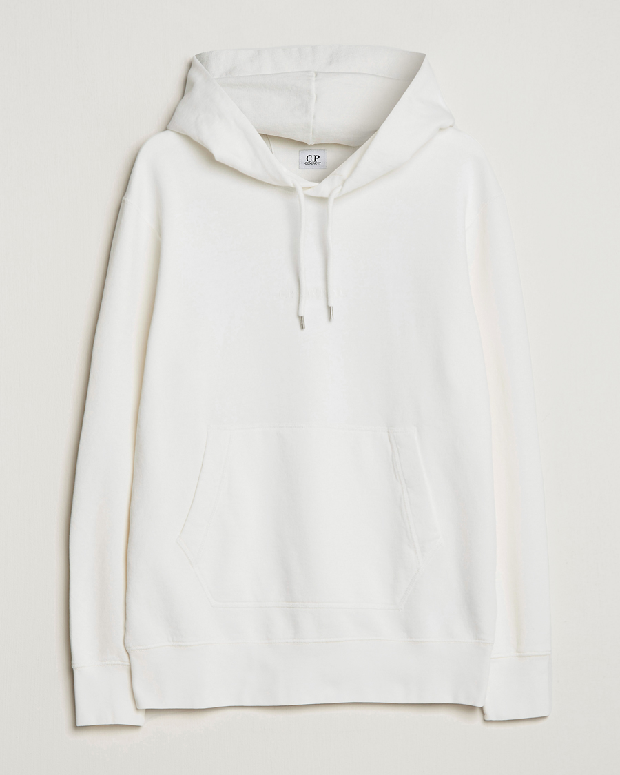 Mies | Puserot | C.P. Company | Garment Dyed Cotton Fleece Printed Hood White