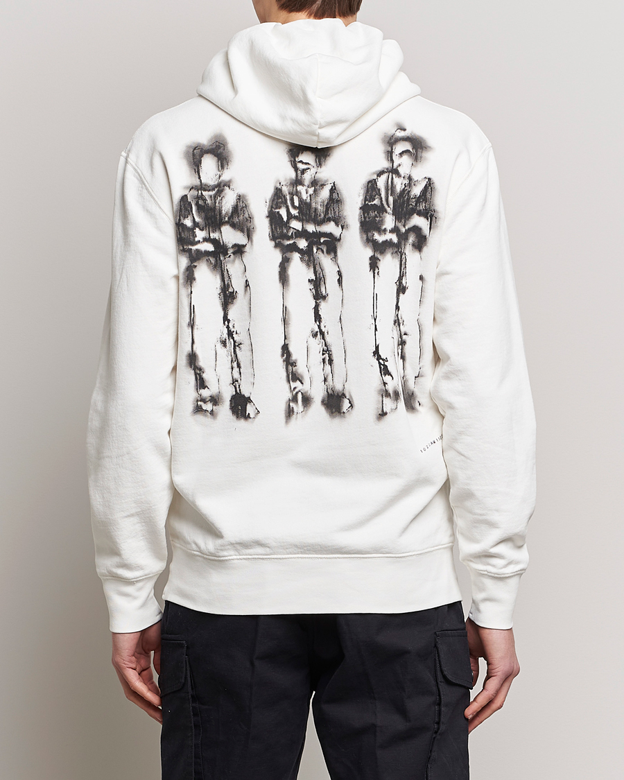 Mies | Puserot | C.P. Company | Garment Dyed Cotton Fleece Printed Hood White