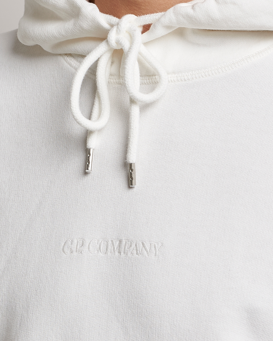 Mies | Puserot | C.P. Company | Garment Dyed Cotton Fleece Printed Hood White