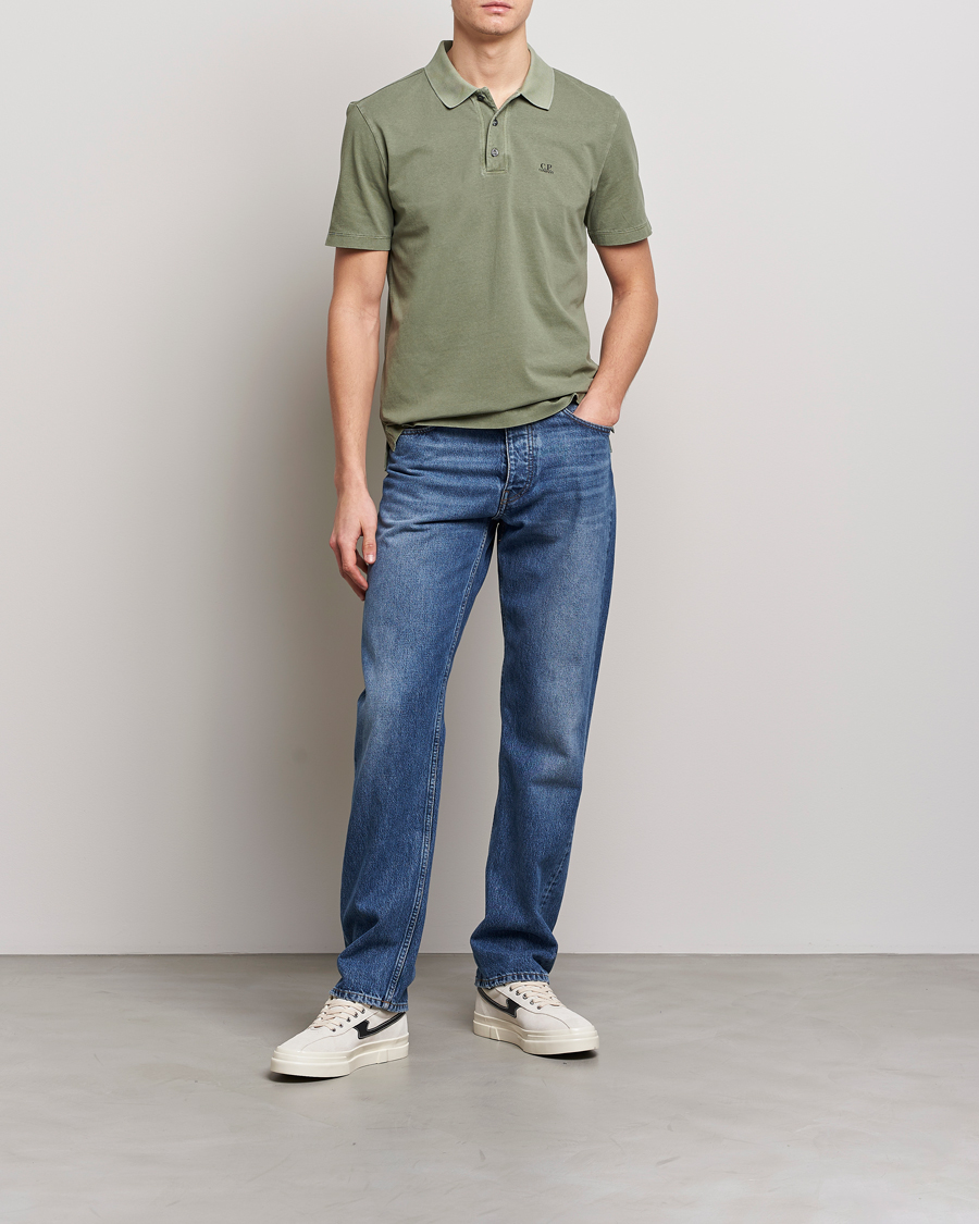 Mies | Pikeet | C.P. Company | Old Dyed Cotton Jersey Polo Olive