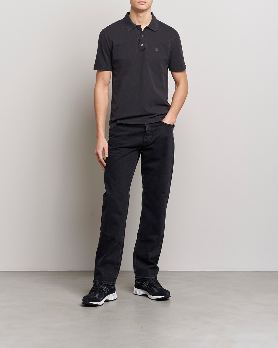 Mies | Pikeet | C.P. Company | Old Dyed Cotton Jersey Polo Black