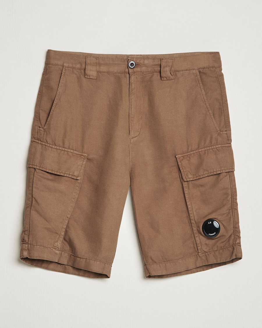 Mies | Shortsit | C.P. Company | Cotton/Linen Cargo Shorts Taupe