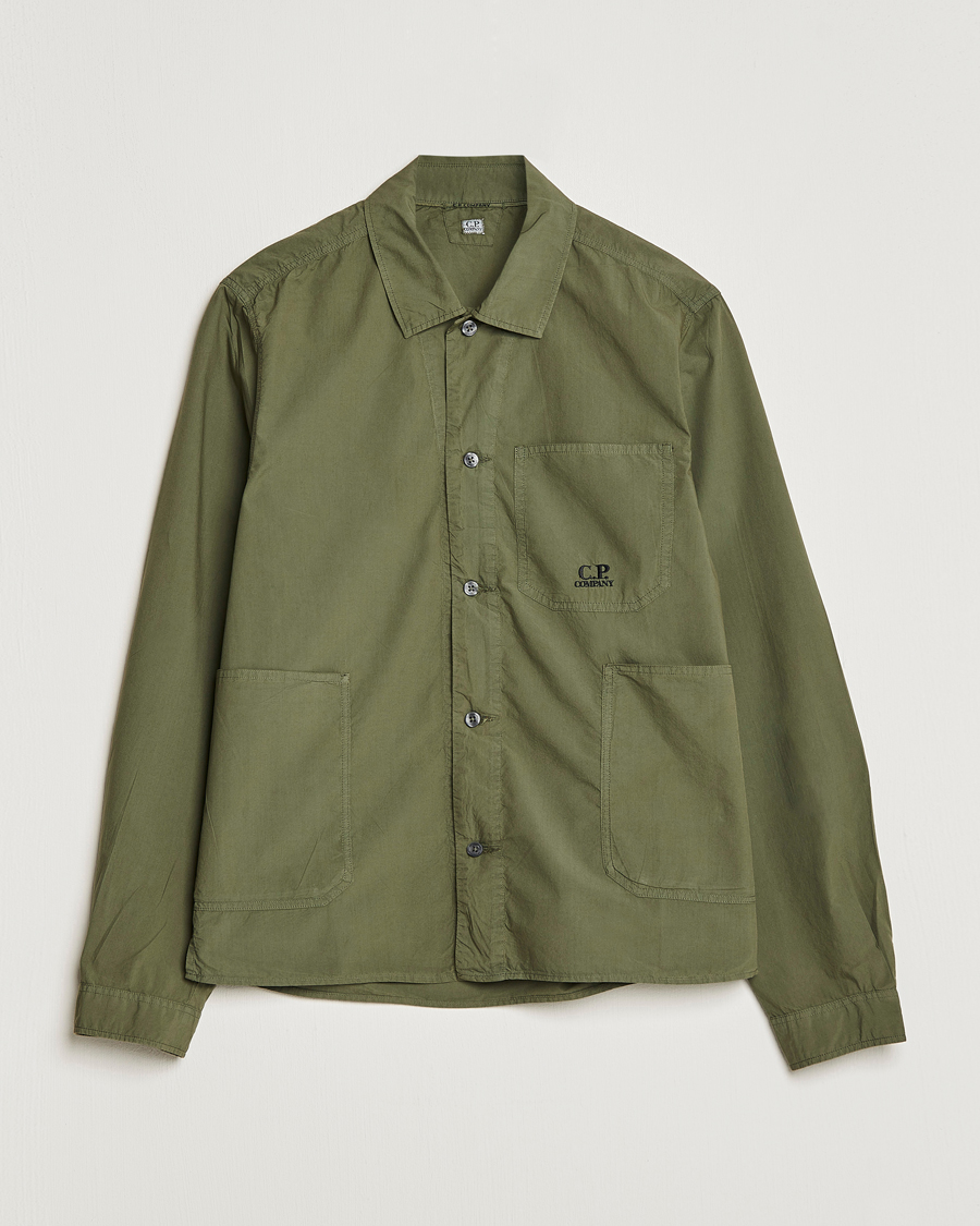 Mies | Kauluspaidat | C.P. Company | Popline Garment Dyed Overshirt Green