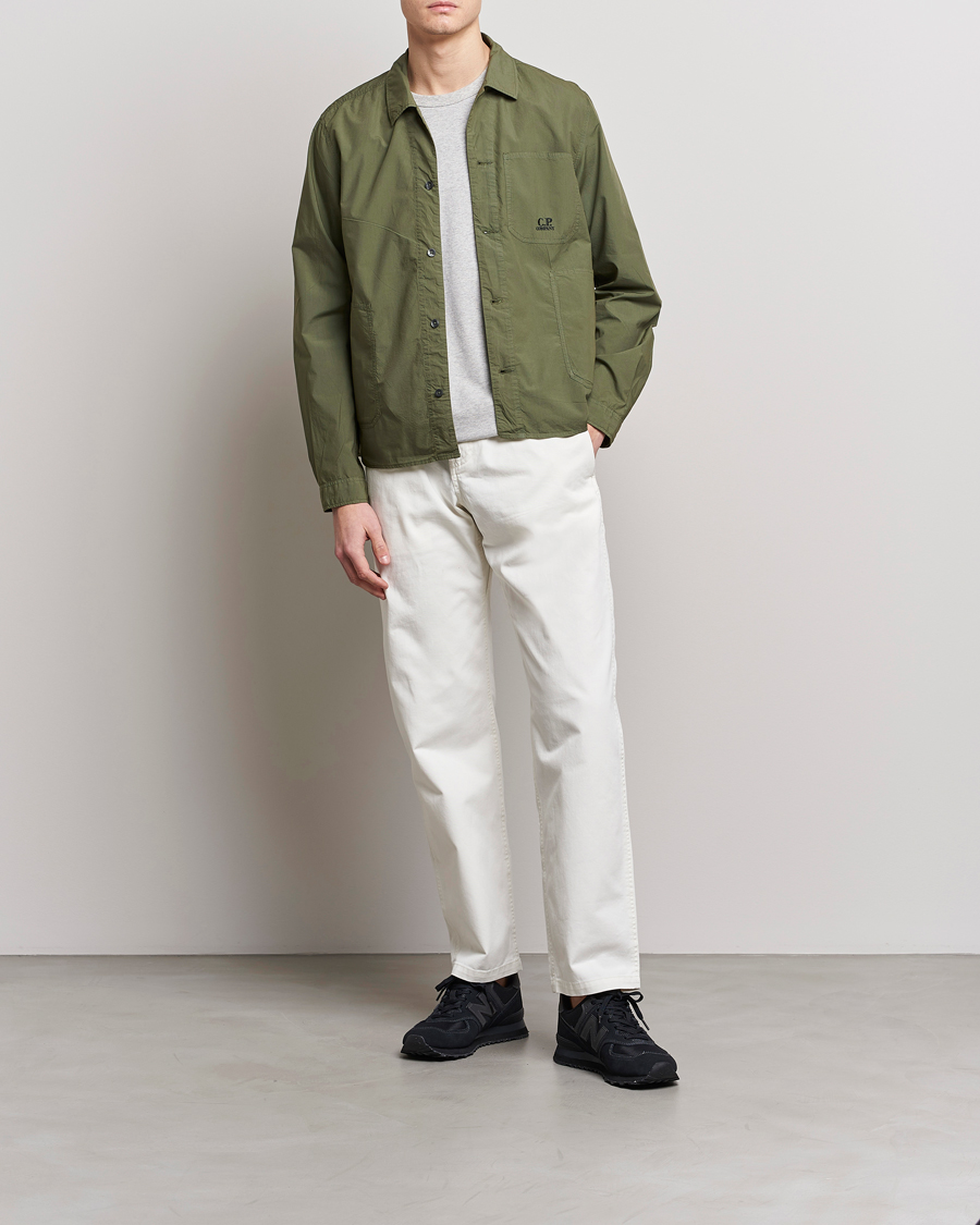 Mies | Kauluspaidat | C.P. Company | Popline Garment Dyed Overshirt Green