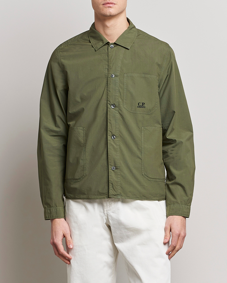 Mies | Overshirts | C.P. Company | Popline Garment Dyed Overshirt Green
