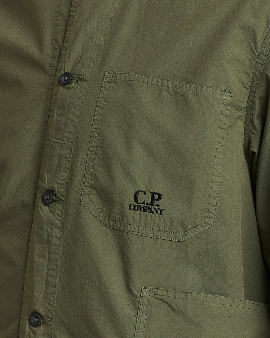 Mies | Kauluspaidat | C.P. Company | Popline Garment Dyed Overshirt Green