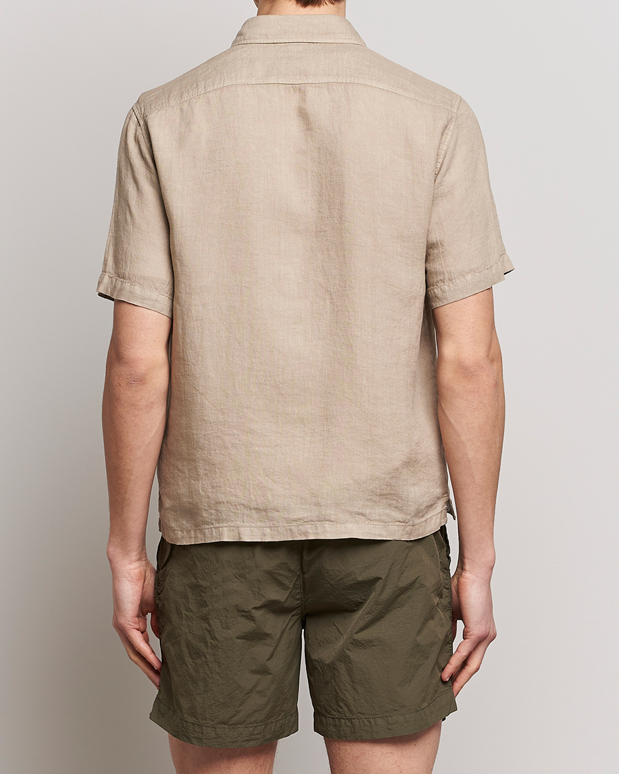 Mies | Kauluspaidat | C.P. Company | Short Sleeve Pocket Linen Shirt Taupe