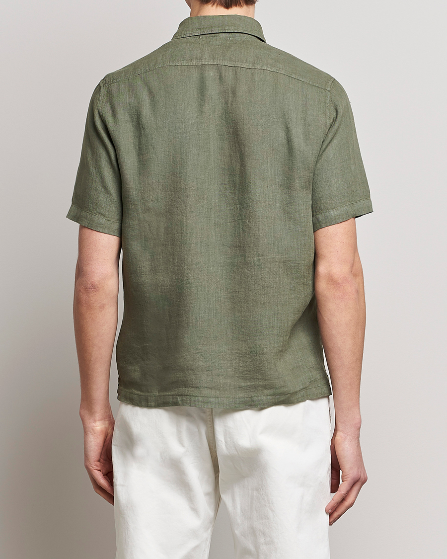 Mies | Kauluspaidat | C.P. Company | Short Sleeve Pocket Linen Shirt Olive