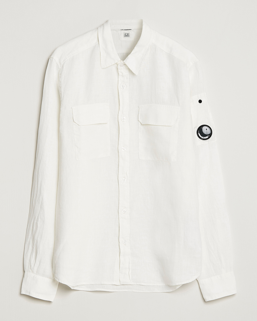 Mies | Kauluspaidat | C.P. Company | Long Sleeve Linen Shirt White