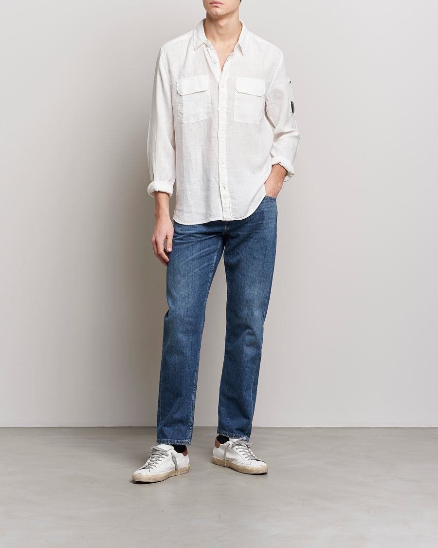 Mies | Kauluspaidat | C.P. Company | Long Sleeve Linen Shirt White