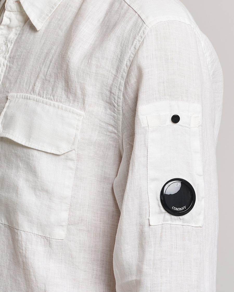 Mies | Kauluspaidat | C.P. Company | Long Sleeve Linen Shirt White