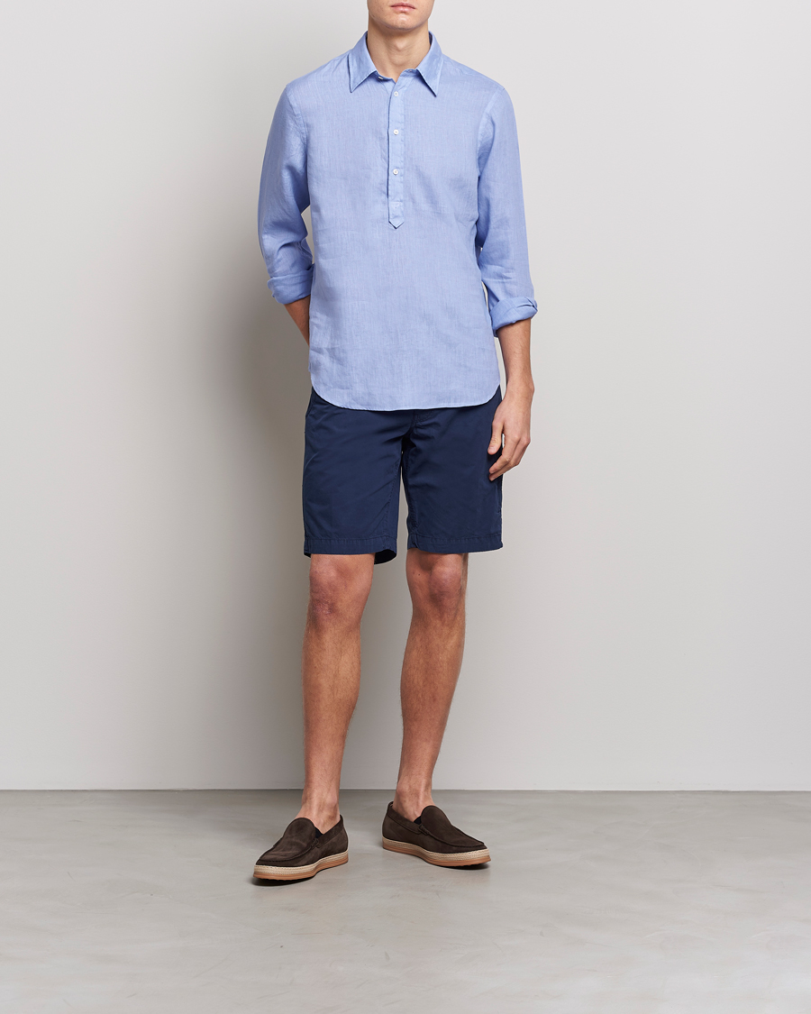 Mies | Shortsit | Aspesi | Washed Cotton Cargo Shorts Dark Blue
