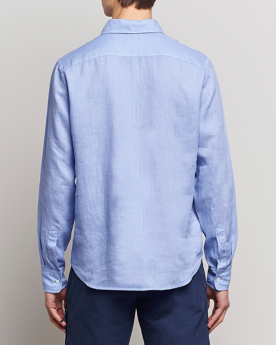 Mies | Kauluspaidat | Aspesi | Linen Popover Shirt Light Blue