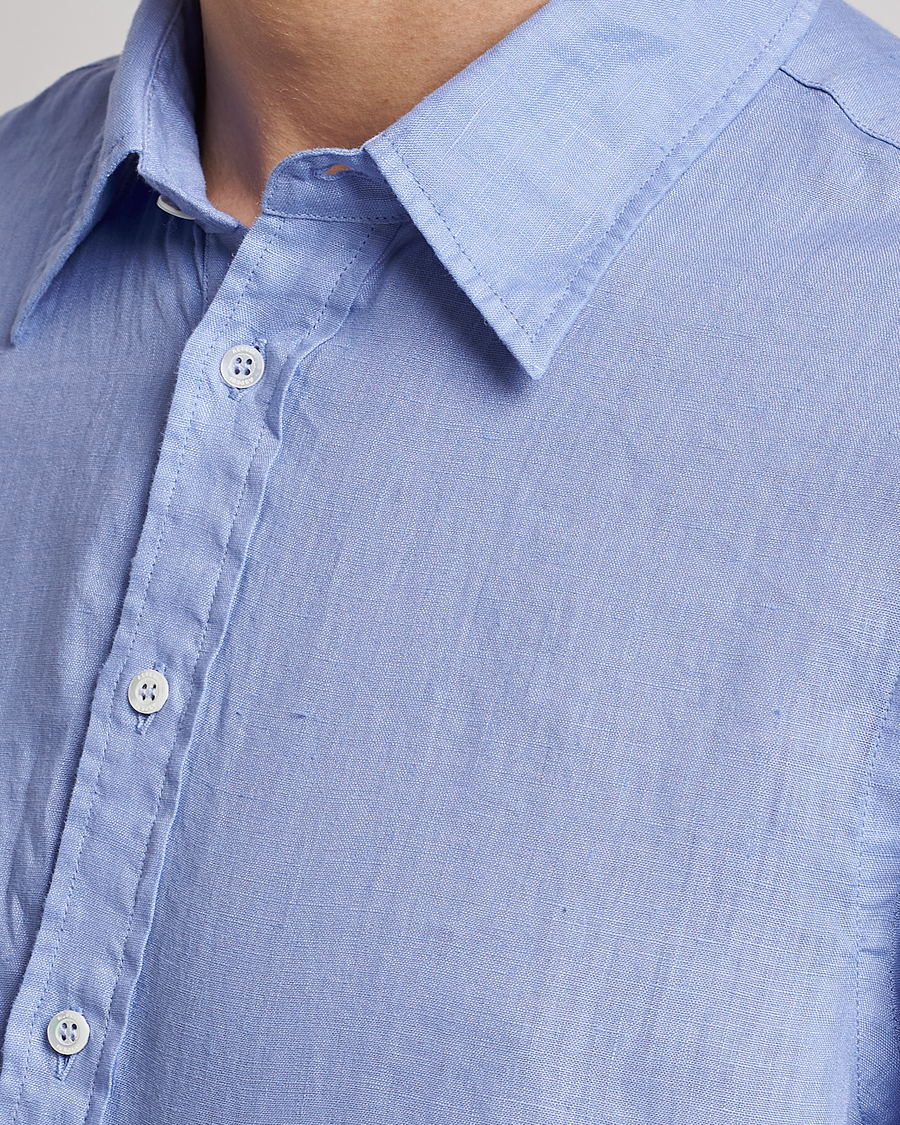 Mies | Kauluspaidat | Aspesi | Linen Popover Shirt Light Blue
