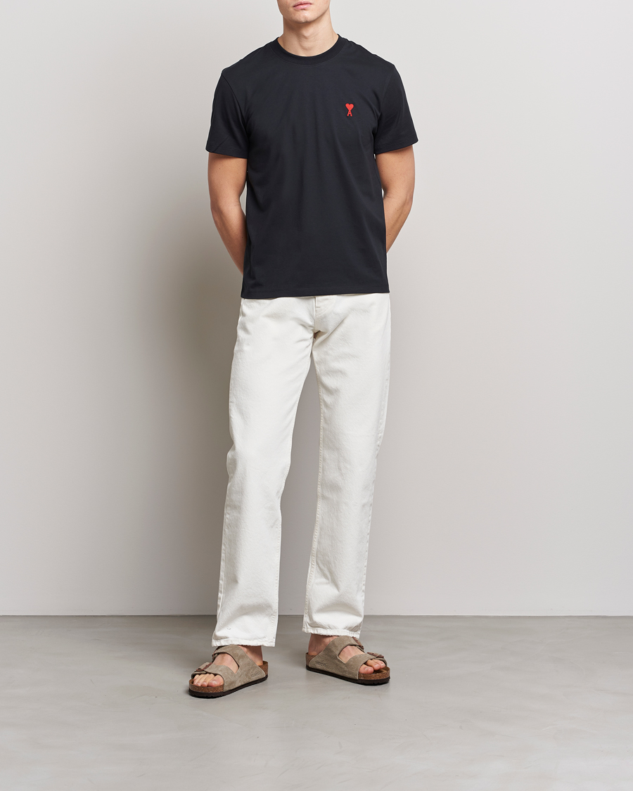 Mies | T-paidat | AMI | Heart Logo T-Shirt Black