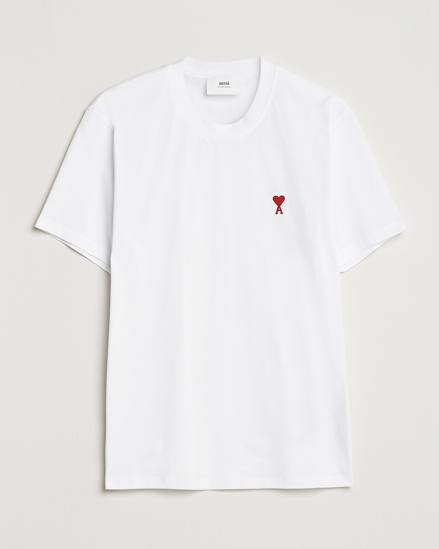 Mies | T-paidat | AMI | Heart Logo T-Shirt White