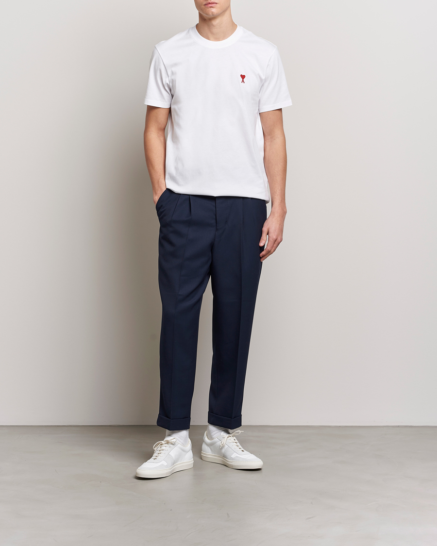 Mies | T-paidat | AMI | Heart Logo T-Shirt White