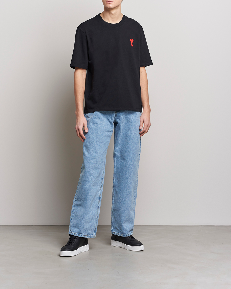 Mies | T-paidat | AMI | Big Heart Short Sleeve T-Shirt Black