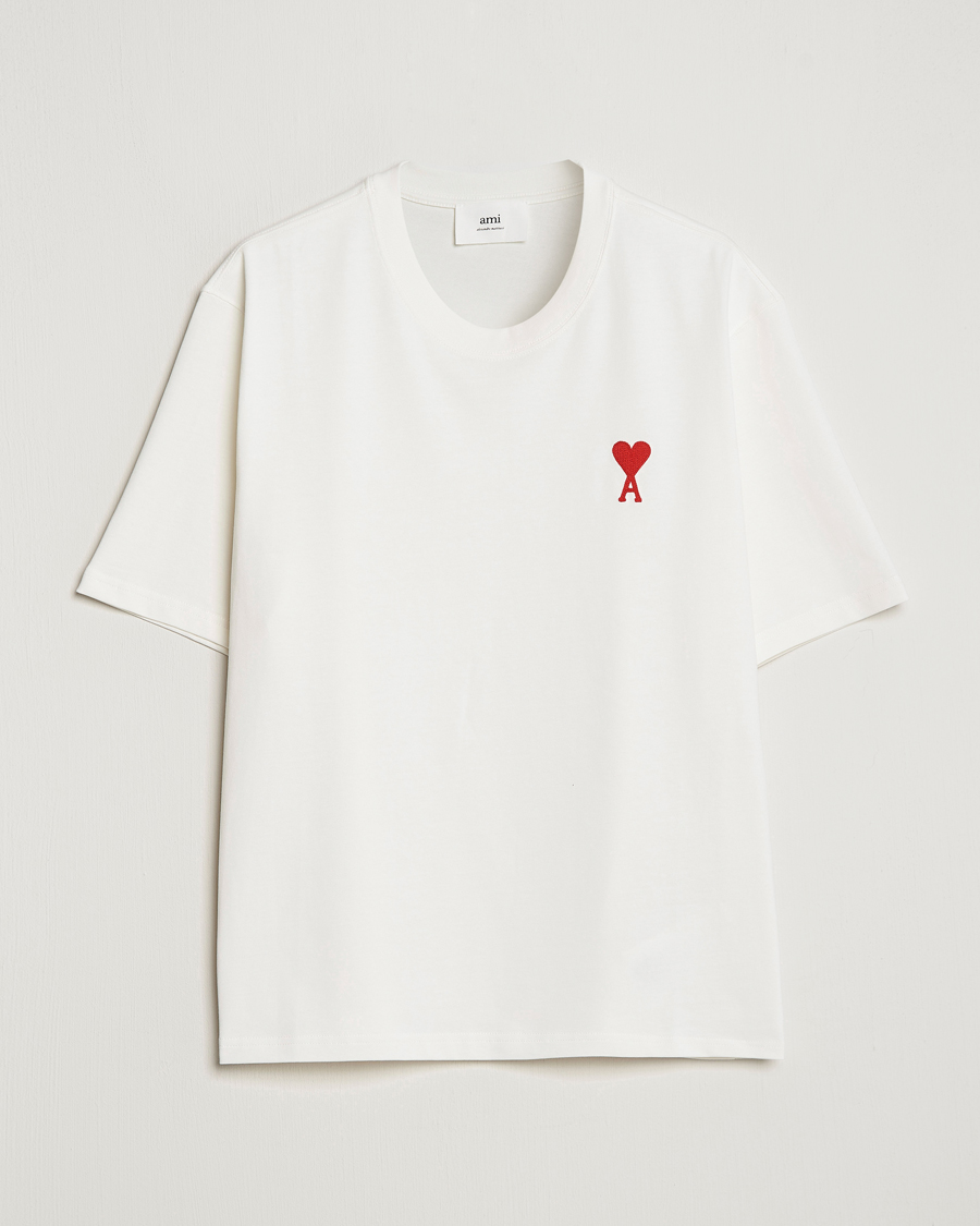 Mies | T-paidat | AMI | Big Heart Short Sleeve T-Shirt Natural White