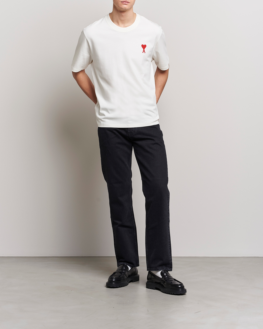 Mies | T-paidat | AMI | Big Heart Short Sleeve T-Shirt Natural White