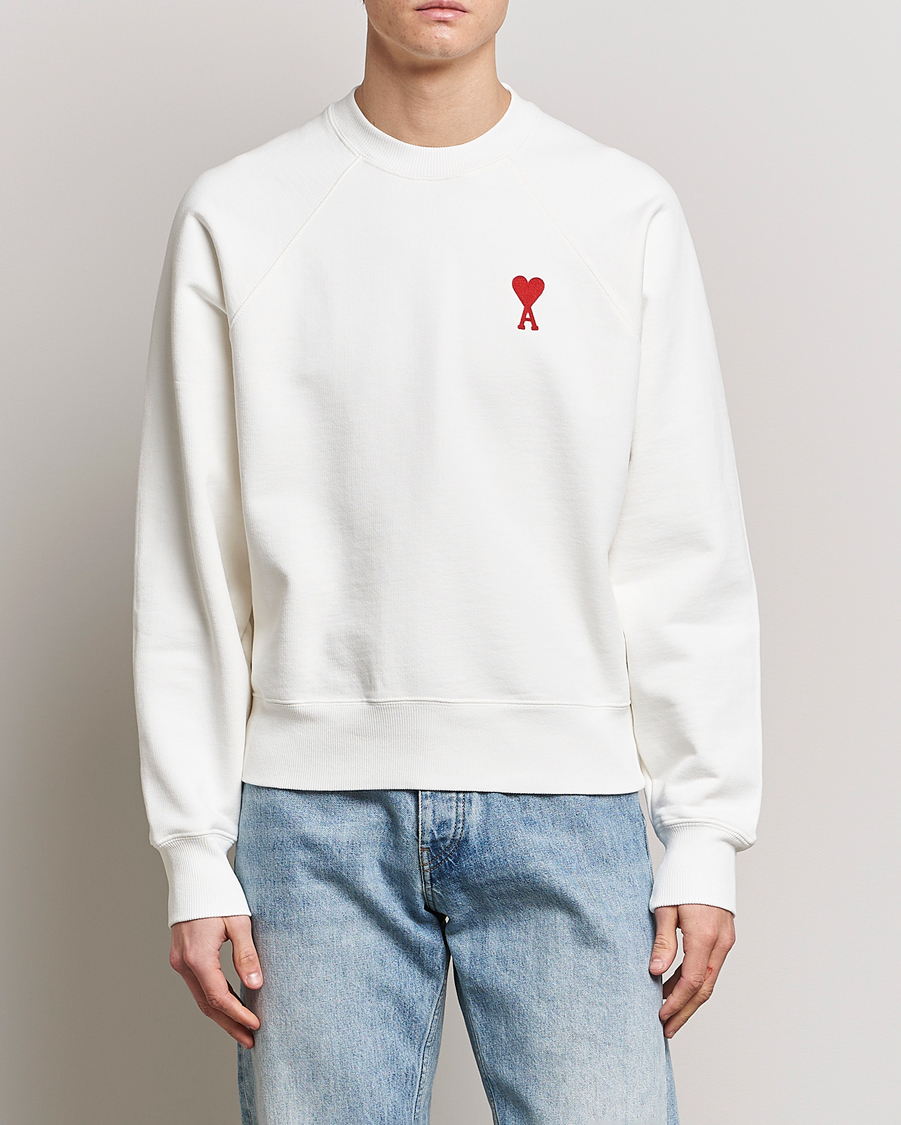 Mies | Collegepuserot | AMI | Big Heart Sweatshirt Natural White