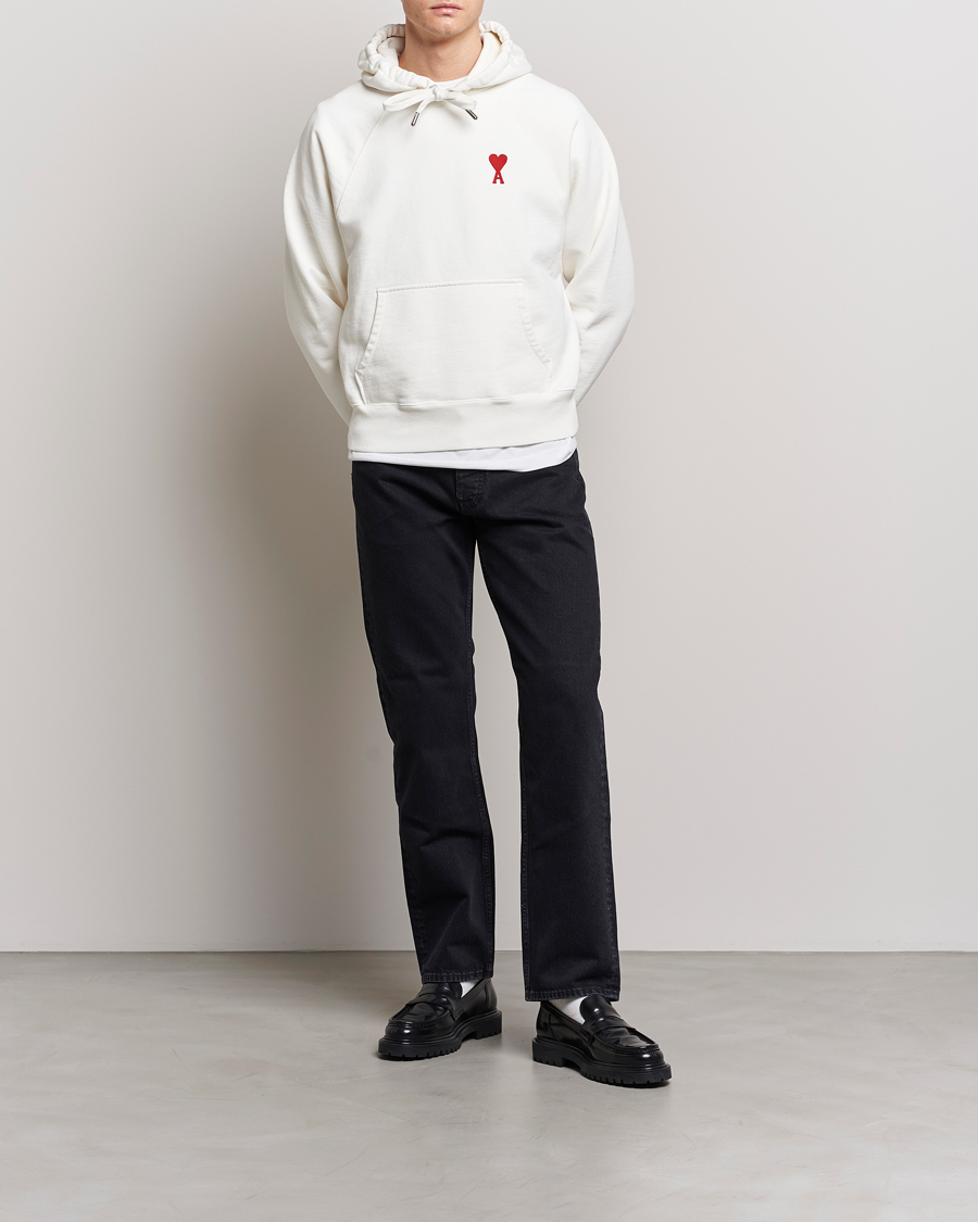 Mies | Puserot | AMI | Big Heart Logo Hoodie Natural White