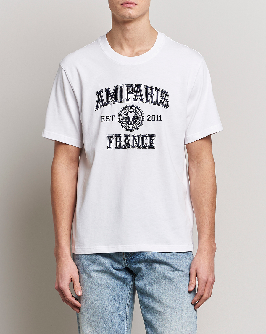 Mies |  | AMI | Paris College T-Shirt White