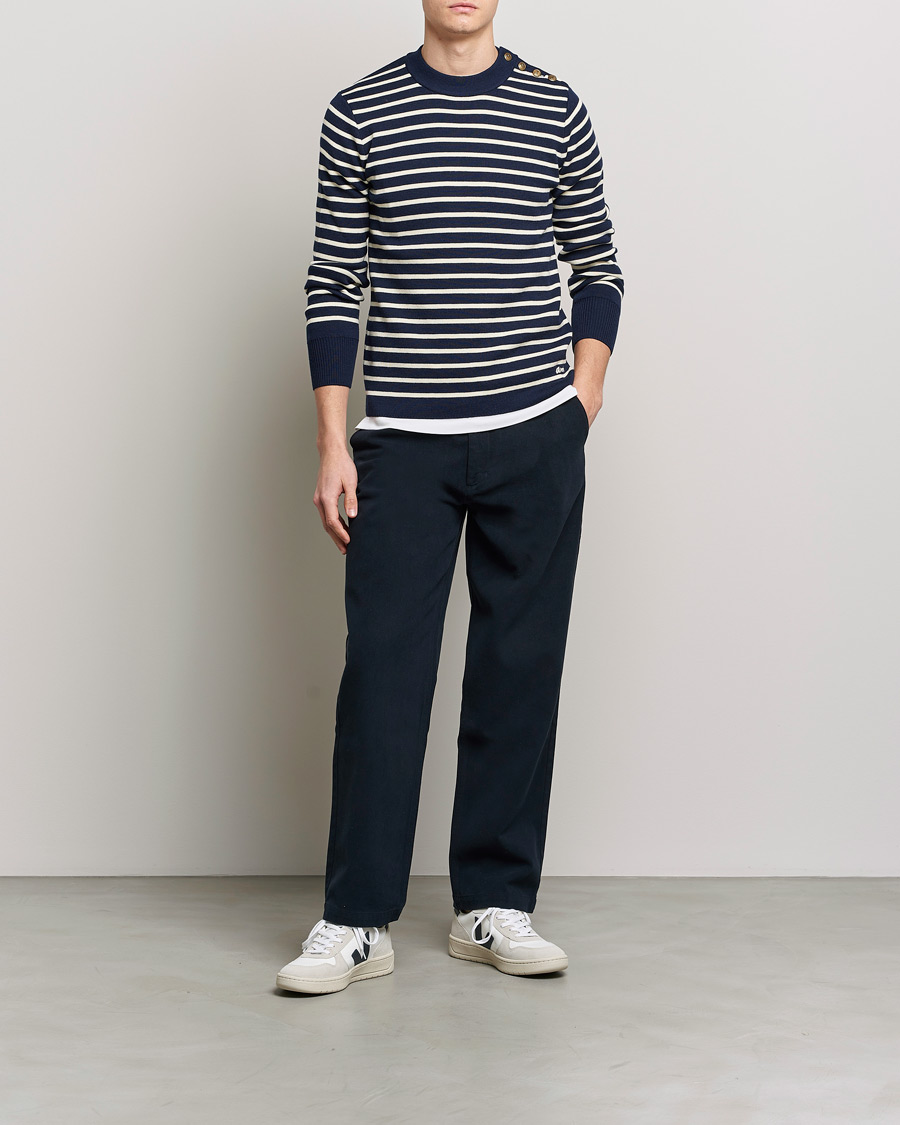 Mies | Puserot | AMI | Sailor Sweater Navy/White
