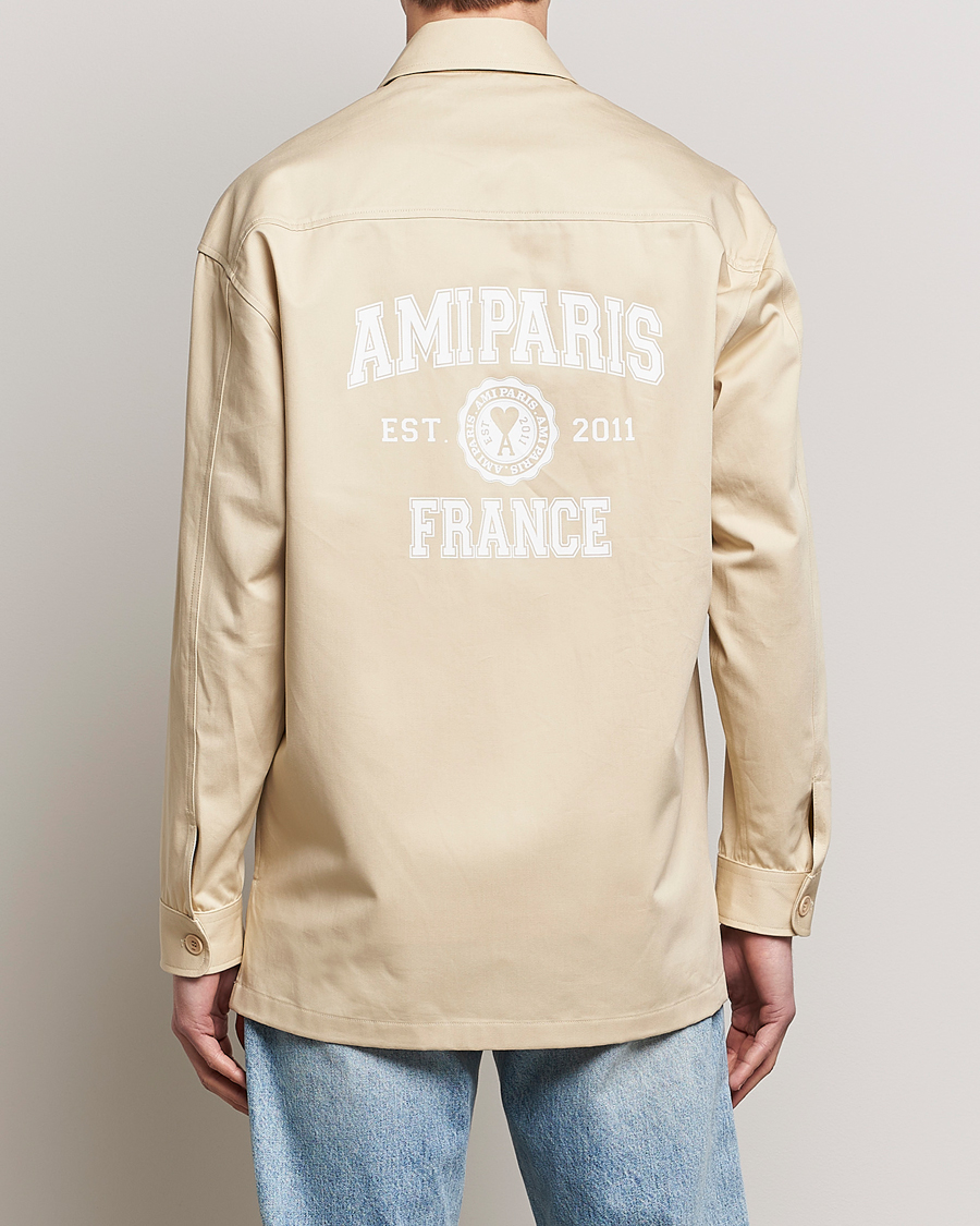 Mies | Kauluspaidat | AMI | Back Print Overshirt Vanilla