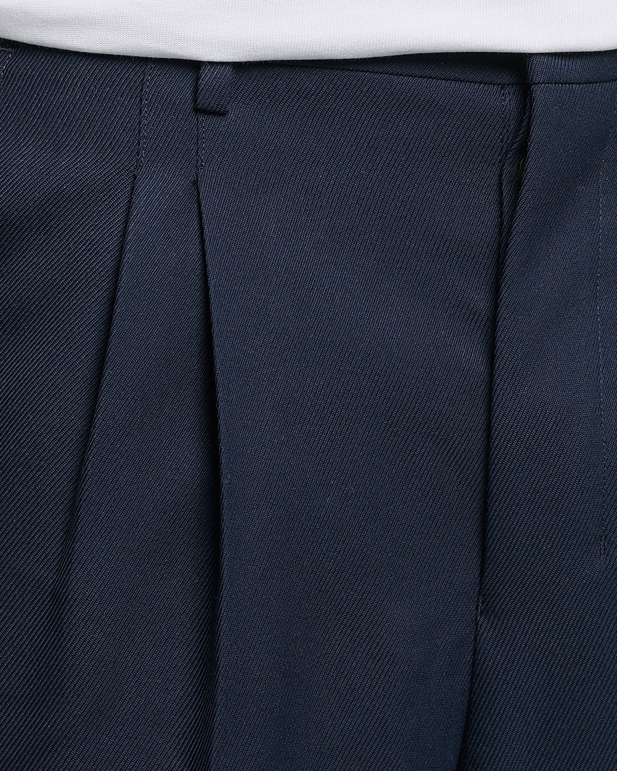 Mies | Housut | AMI | Wool Carrot Fit Trousers Navy