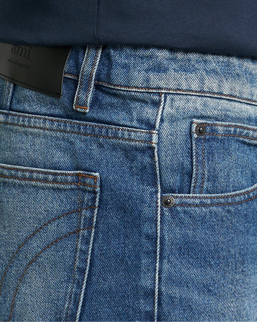 Mies | Farkut | AMI | Tapered Jeans Used Blue Wash