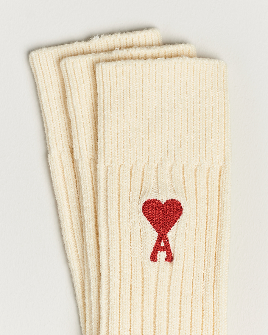 Mies | Alusvaatteet | AMI | 3-Pack Heart Socks White