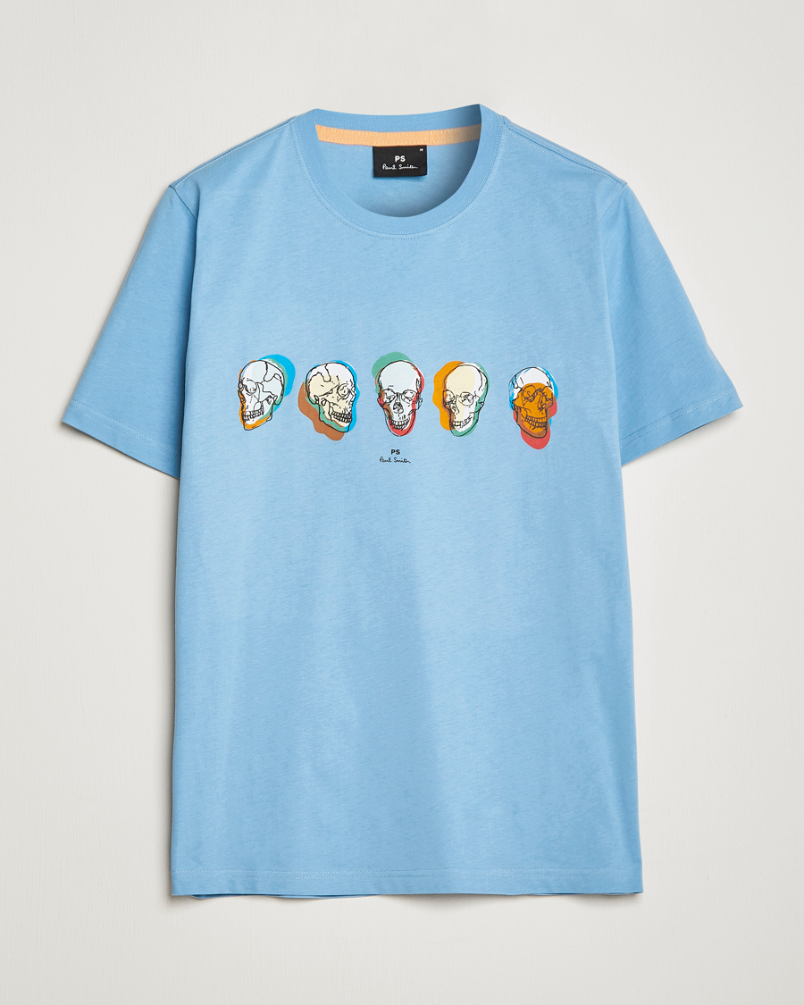 Mies | T-paidat | PS Paul Smith | Organic Cotton Skull T-Shirt Light Blue