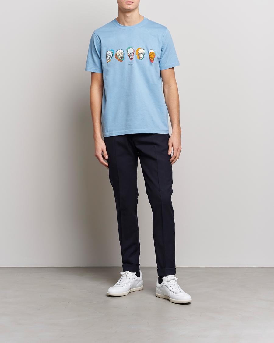 Mies | T-paidat | PS Paul Smith | Organic Cotton Skull T-Shirt Light Blue