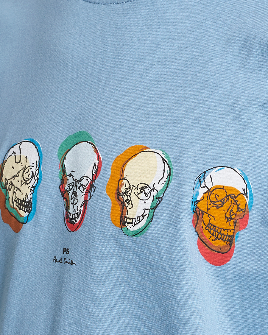 Mies | T-paidat | PS Paul Smith | Organic Cotton Skull T-Shirt Light Blue
