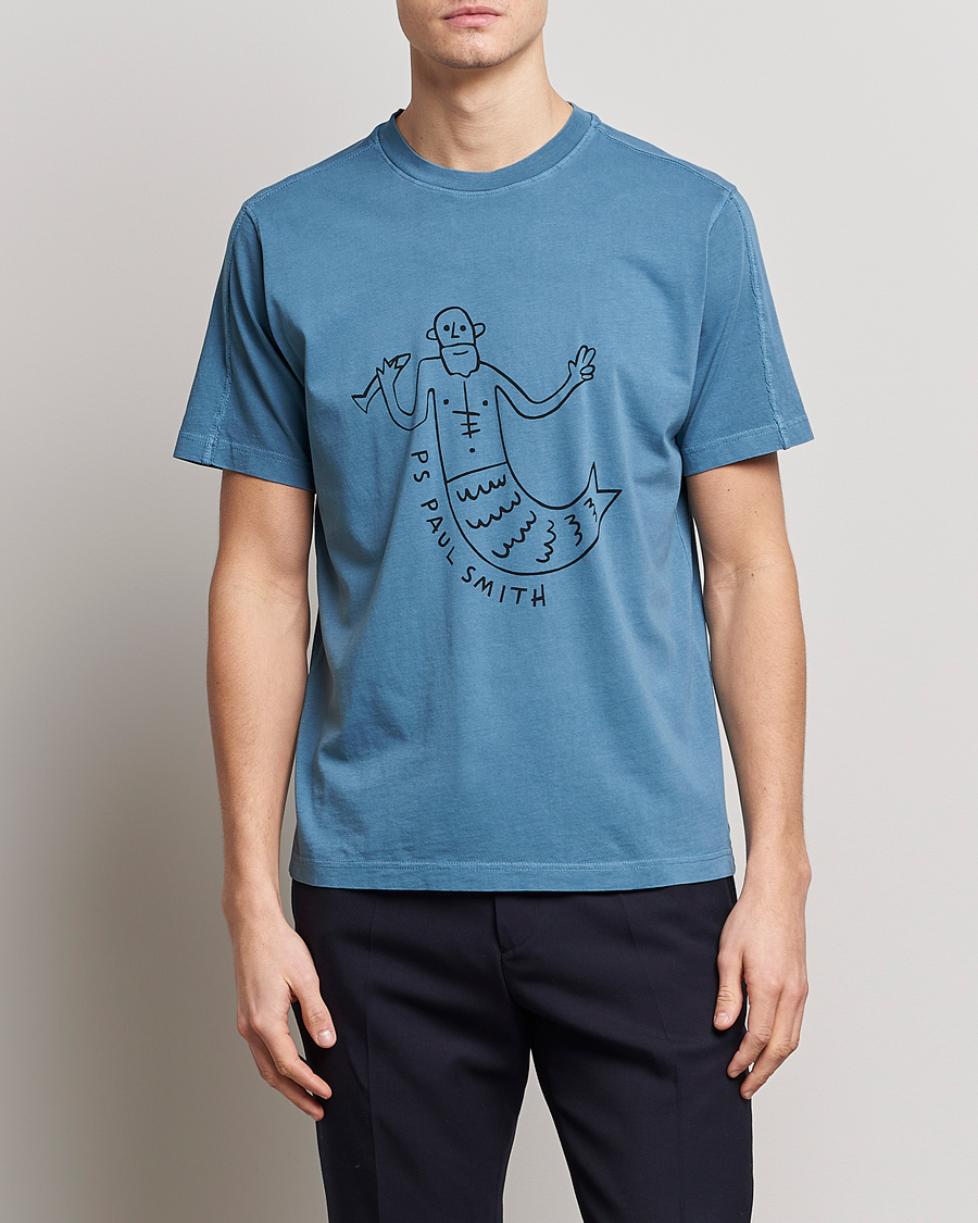 Mies | Paul Smith | PS Paul Smith | Organic Cotton Manmaid T-Shirt Blue