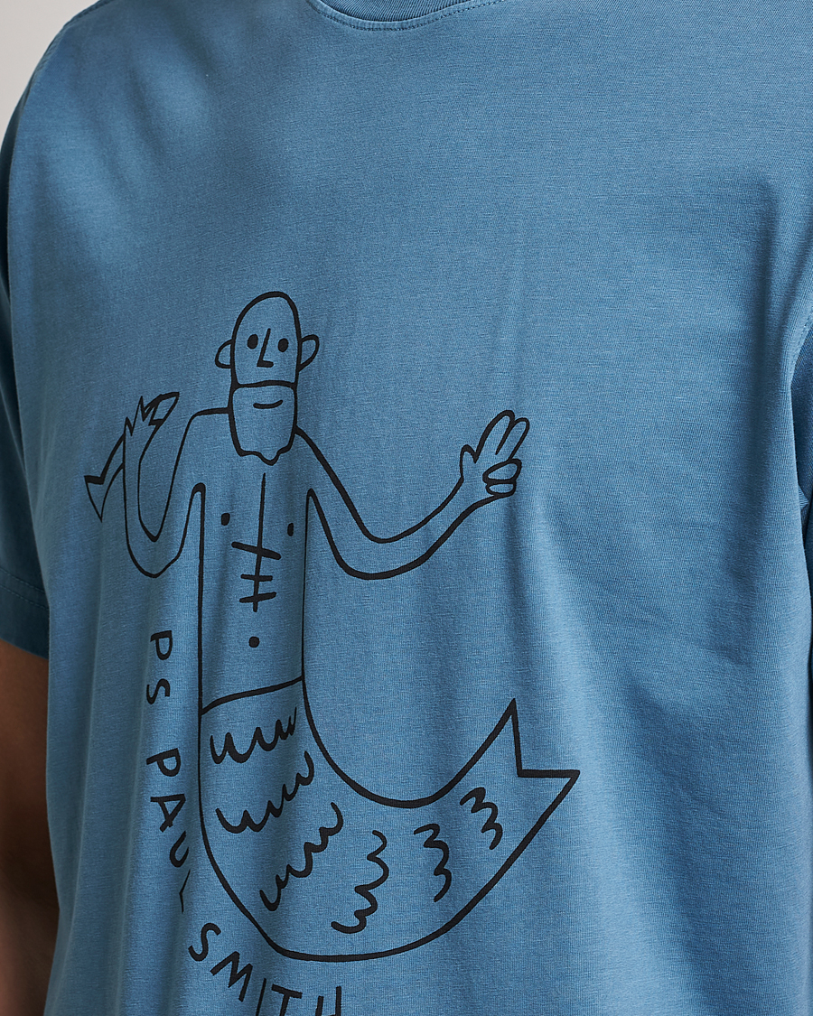 Mies | T-paidat | PS Paul Smith | Organic Cotton Manmaid T-Shirt Blue